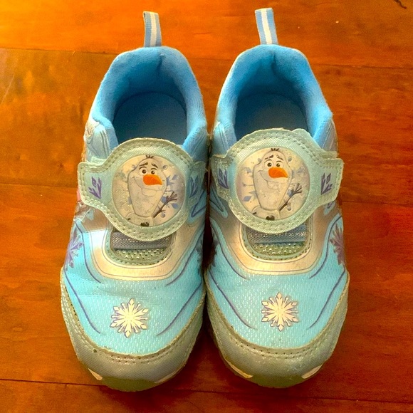Disney Frozen Little Girl’s light up Sneakers EUC - Picture 1 of 9